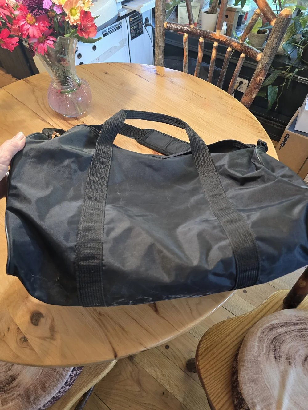 Nike Black Duffel with Gold Swoosh